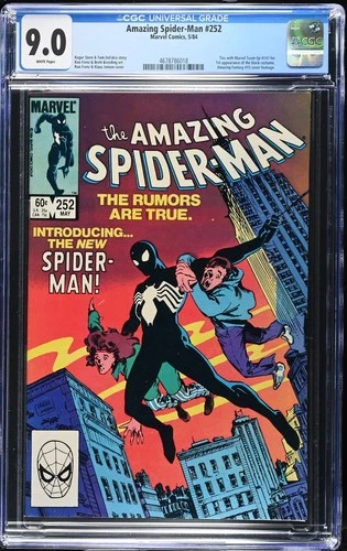 AMAZING SPIDER-MAN #252 (1984) CGC 9.0 WP  1ST BLACK COSTUME AF 15 HOMAGE