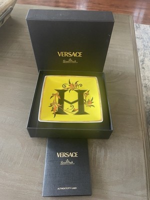 Versace Rosenthal Holiday Alphabet Plate H 4.5  2019 w Box & Auth Card