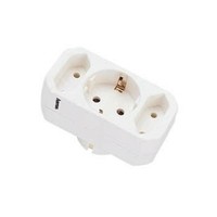 Hama Multistecker, 3-Fach, 2 Euro/1 Schutzkontakt-Kupplung, Weiß #1907501
