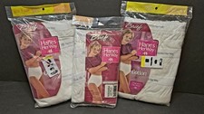VTG 1995 LOT of 3 15 Pair Hanes Her Way Brief White Panties Size 6 Cotton NOS