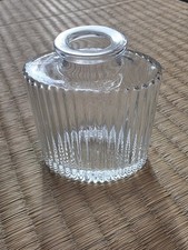Clear Oval Glass Ribbed 3.5in Bottle