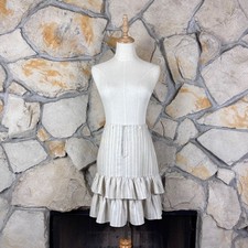 Ralph Lauren Blue Label Tiered Skirt Ecru Ticking Stripe  6