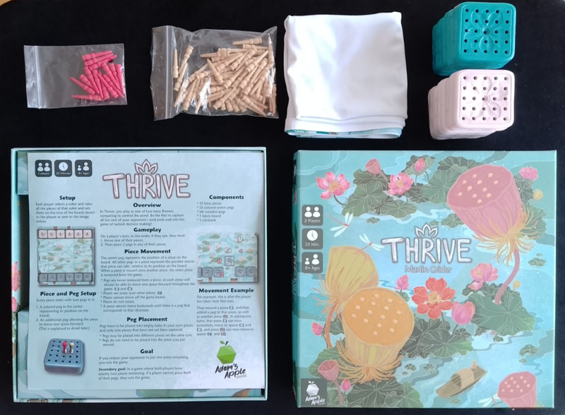 Thrive.  Abstract Strategy Board Game.  Adam's Apple Games.  VGC (read desc).