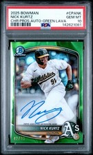 2025 Bowman Chrome Nick Kurtz Green Lava Color Match Auto /99 #CPA-NK PSA 10