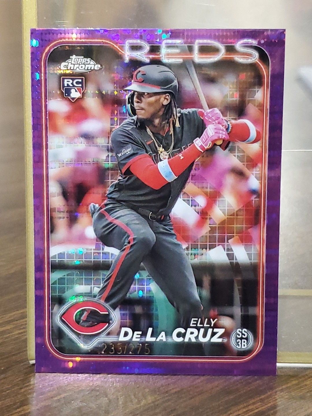 2024 Topps Chrome - Elly De La Cruz #44 Purple Sonar Refractor /275 (RC)