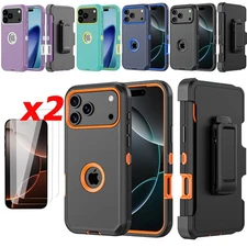 For iPhone 17 Case Phone Cover Rugged Shockproof+Belt Clip+Screen Protector 2025