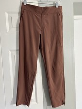 Athleta Brooklyn Ankle Pants Women  s 4 Brown Pull On Elastic Waist Zip Pocket