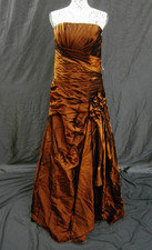 Demetrios 12 Formal Dress Satin Dark Brown Bridesmaid Mother Wedding Elegant