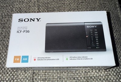 Sony ICF-P36 FM/AM Radio W/LED Indicators & Hand Strap - NEW