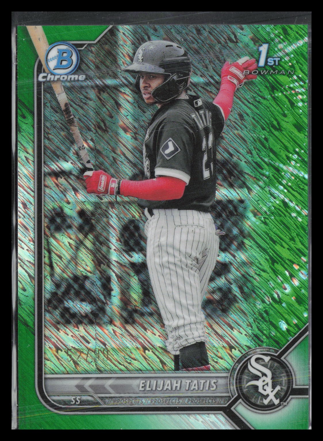Elijah Tatis 2022 Bowman #BCP-23 Chrome Prospects Green Shimmer Refractors #/99