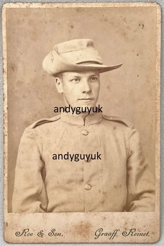 CABINET CARD RARE BOER WAR MILITARY GRAAFF REINET SOUTH AFRICA BY ROE & SON