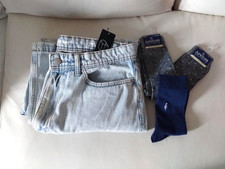 ORIGNAL USE Men's Baggy Jeans Light Washed Denim SZ 36/32 w/Socks 