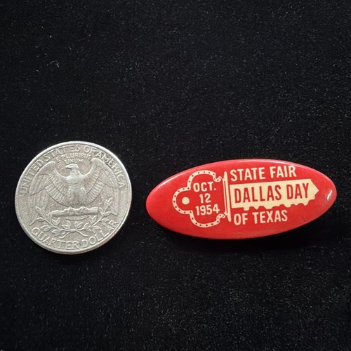 State Fair of Texas Dallas Day Oct 12 1954 Vintage Pinback Pin