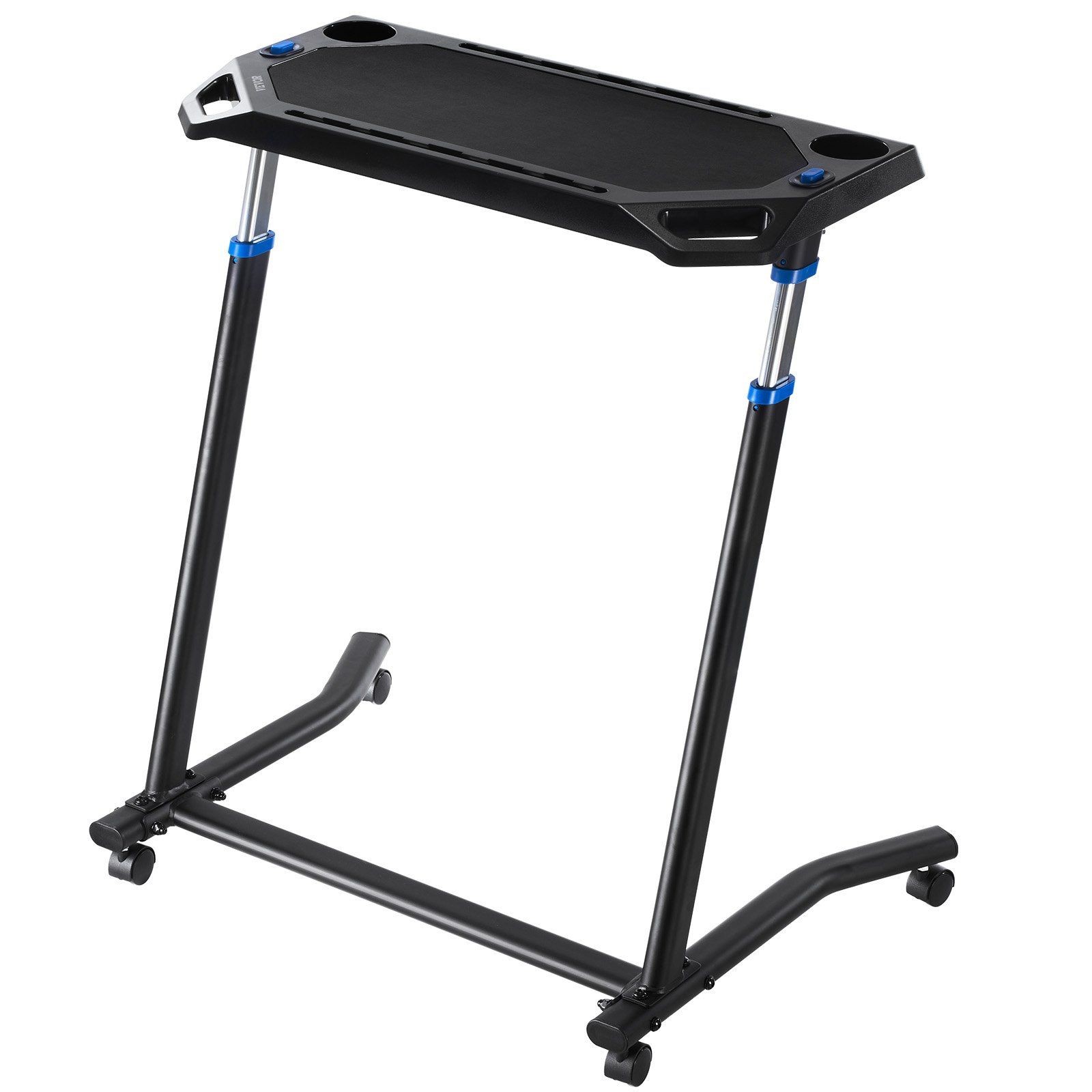 Bike Desk 44LB 8Height Adjustable Mobile Workstation for Exercise Bike Treadmill