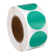 500 Pcs 1" Colored Dot Stickers Adhesive Color Coding Label, Light Green