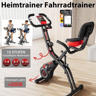 Ergometer Heimtrainer mit 10 Stufen Magnetwiderstand Fahrradtrainer Klappbar 