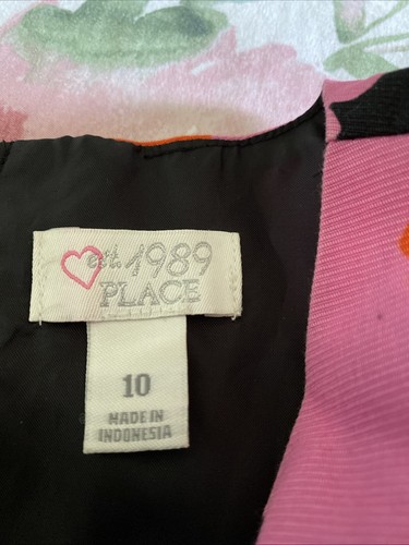 Children's Place Girls Dress Size 10 Red,pink, White, Black (Bow On The Back) - Picture 3 of 5