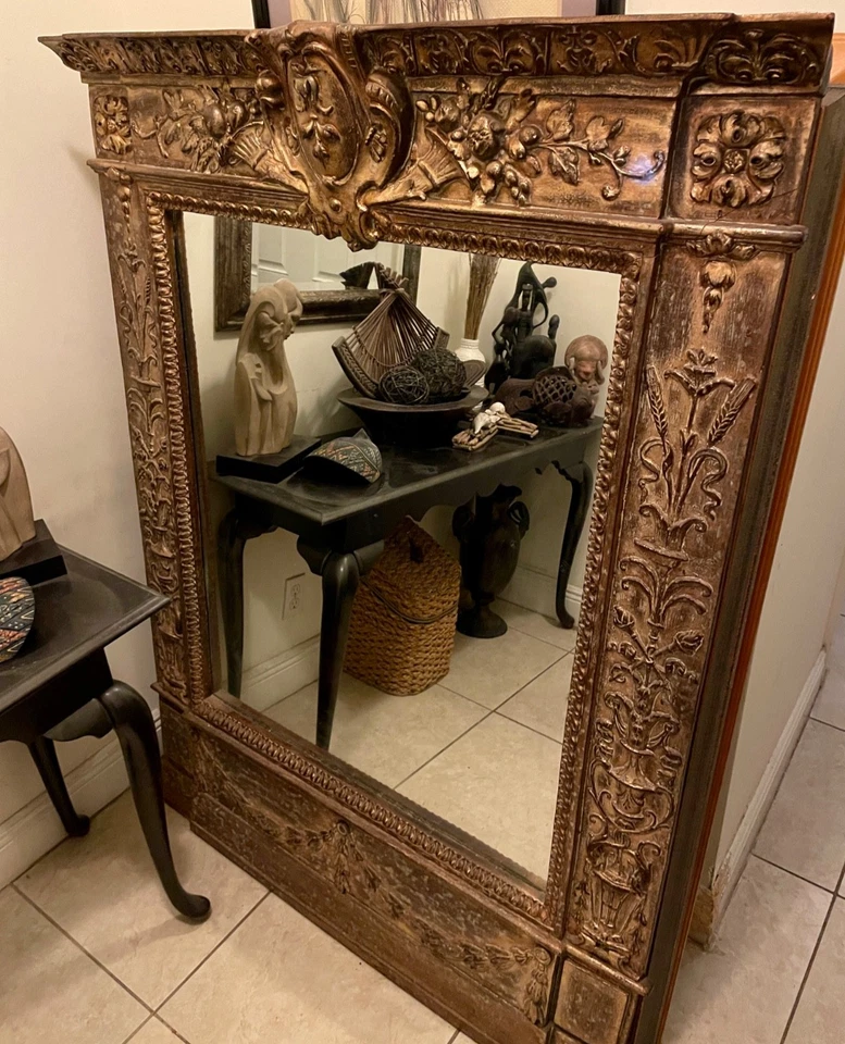 Antique-Style Ornate Wall Mirror 44"x60" Gold Gilt Frame - Image 2 of 4