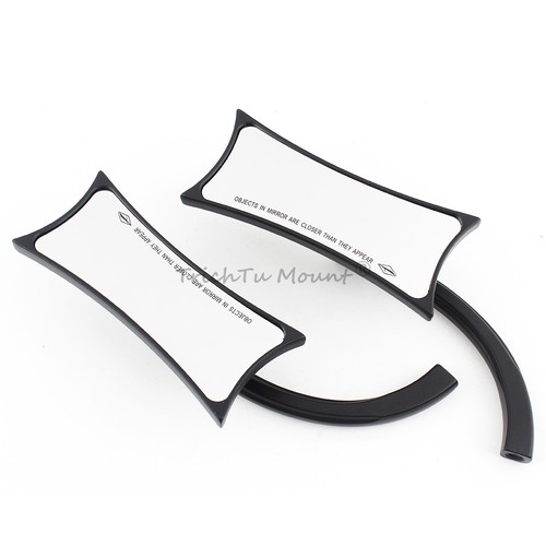 A Pair Black Rearview Side Mirrors Fit For Harley Touring Bagger Honda Dirt Bike - Picture 19 of 24
