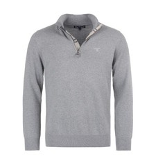 Image of Barbour Cotton Quarter-Zip Jumper Grey Marl