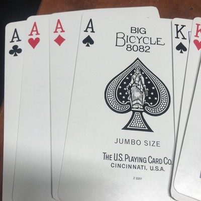 RARE Antique Big Bicycle Playing Cards Deck 8082 Rider Back Jumbo