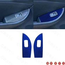 For Chevy Impala 2014-20 Blue Rear Window Lift Trim Cover Interior Carbon Fiber