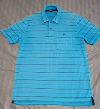 Rohan Stria Polo Shirt Men  s Large L blue Stripes Walking Hiking