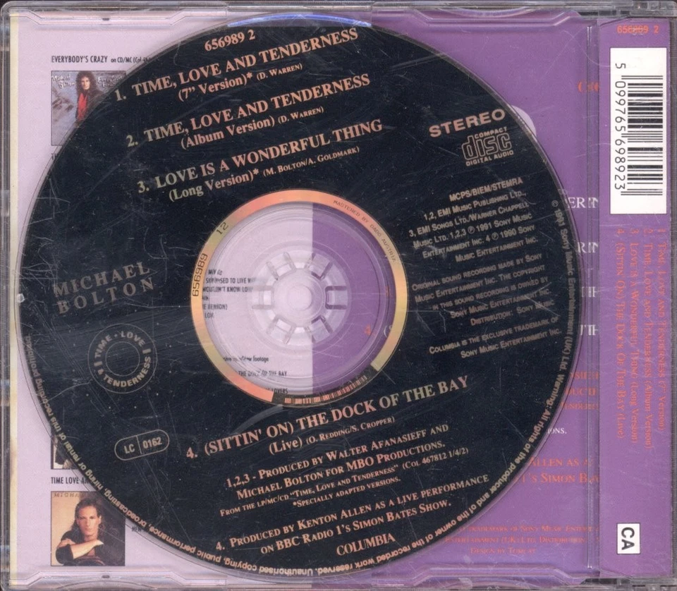Michael Bolton Time, Love And Tenderness CD Europa Columbia 1991 Single 6569892 - Bild 2 von 2
