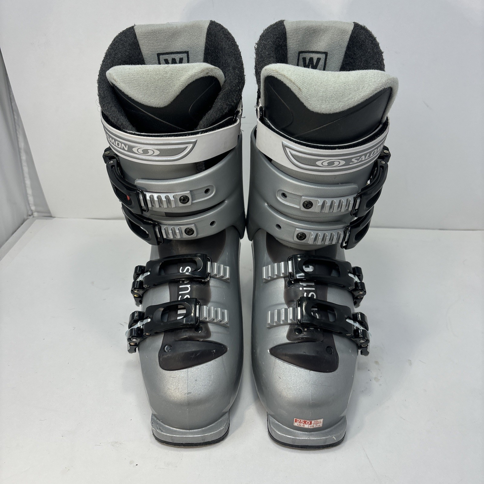 Salomon Performa 4.0 Donna Tg 7.5 Mondo 25 SensiFit Argento OTTIMO