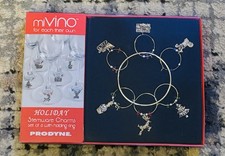 Prodyne MiVino Holiday Stemware Charms - Set Of 6 With Holding Ring 🎄🍷