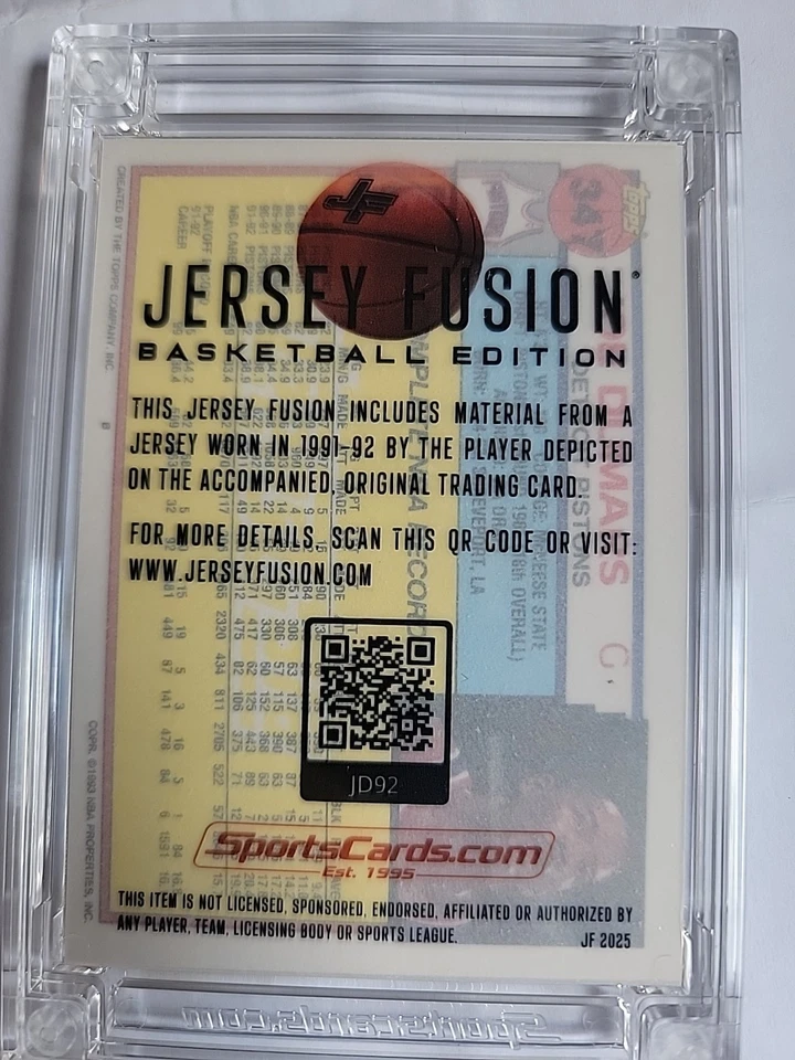 Joe Dumars Detroit Pistons Jersey Fusion Game Used Jersey From 91-92 - Image 2 of 2