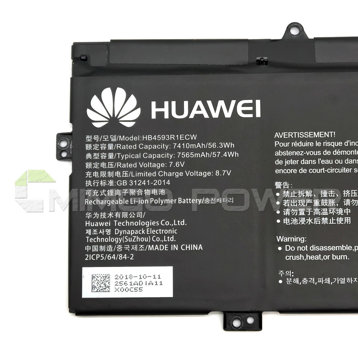 New Genuine HB4593R1ECW Battery for Huawei matebook X Pro i5 i7