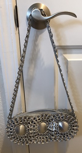 Walleska Ecochic gehäkelt Soda Pop Top gefüttert Crossbody Handtasche Y2K Vintage
