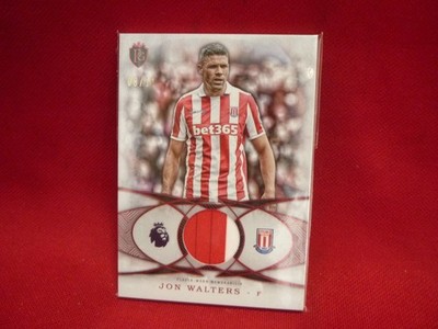 TOPPS PREMIER GOLD 2016 JON WALTERS /11 FOOTBALL FIBERS SWATCH STOKE CITY