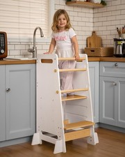 Adjustable Height Toddler Kitchen Step Stool Safe Learning Tower