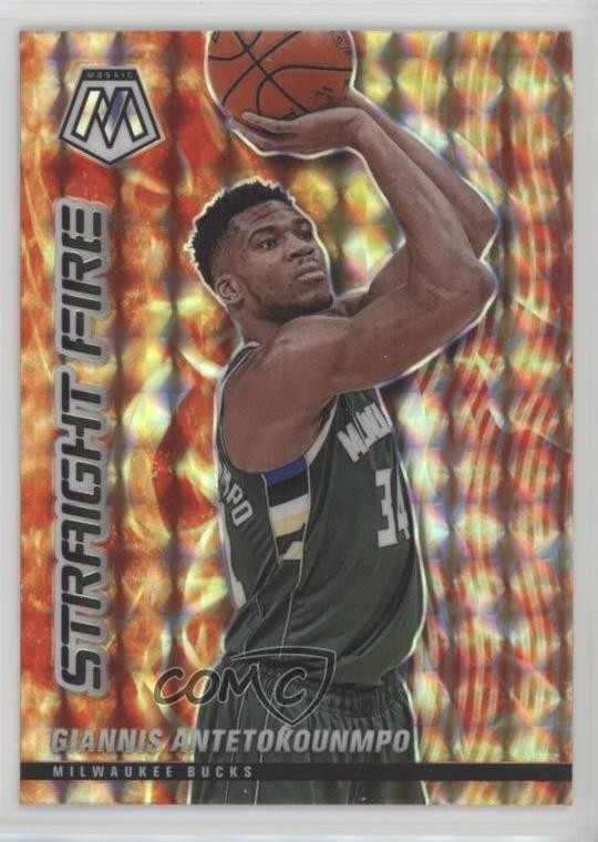 2020-21 Panini Mosaic Straight Fire Giannis Antetokounmpo #3 z6j