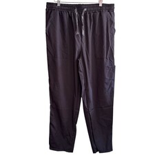 NWOT Black Cargo Scrub Pants XL Elastic Drawstring Waist Medical Uniform