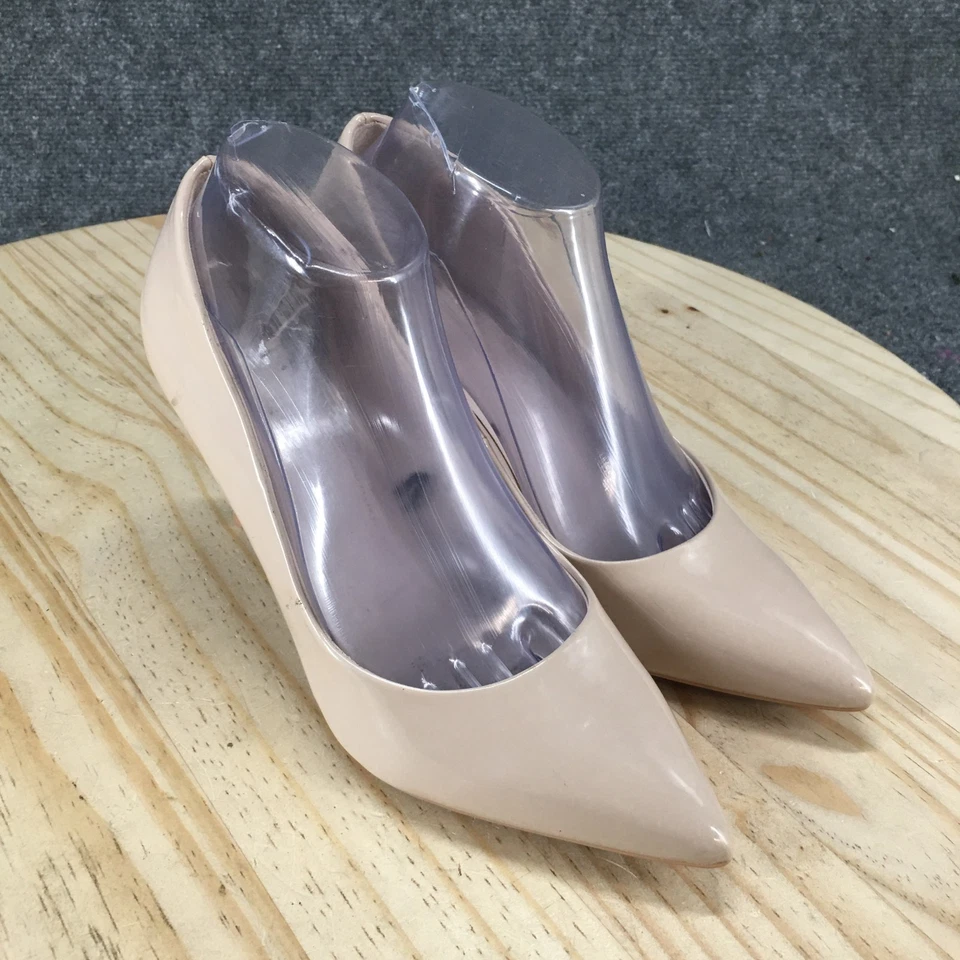 Sapatos femininos H&M 39 sapatos slip on bege couro sintético casual salto pontudo - Imagem 3 de 4