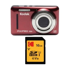 KODAK PIXPRO FZ53 Digital Camera 32GB SD Card Case Bundle (Red)