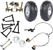 Front Suspenion Swingarm Arm Kit 6" Wheels 3 Stud Knuckle Go Kart ATV 110 125cc