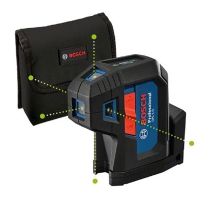 Bosch GPL 5 G Grün 5-Punkt Laser Wasserwaage Selbstnivellierend IP65 Ausricht...
