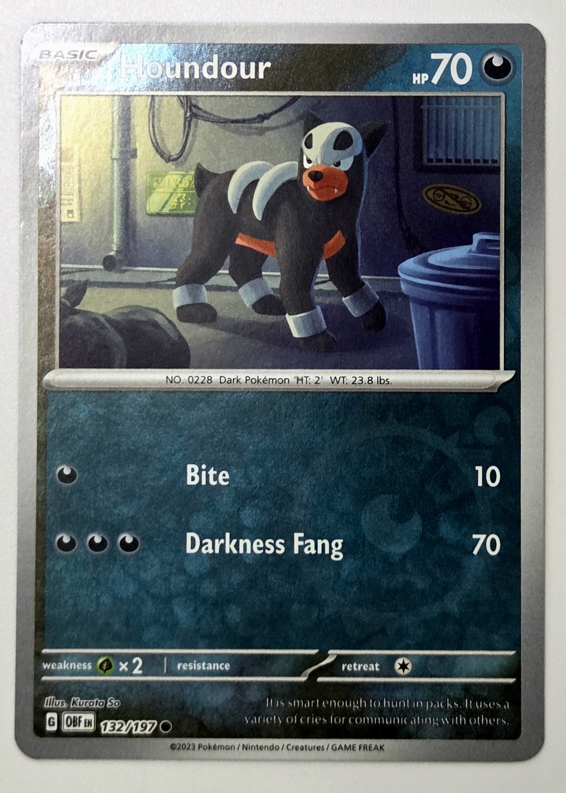Houndour 132/197 SV03: Obsidian Flames Reverse Holo