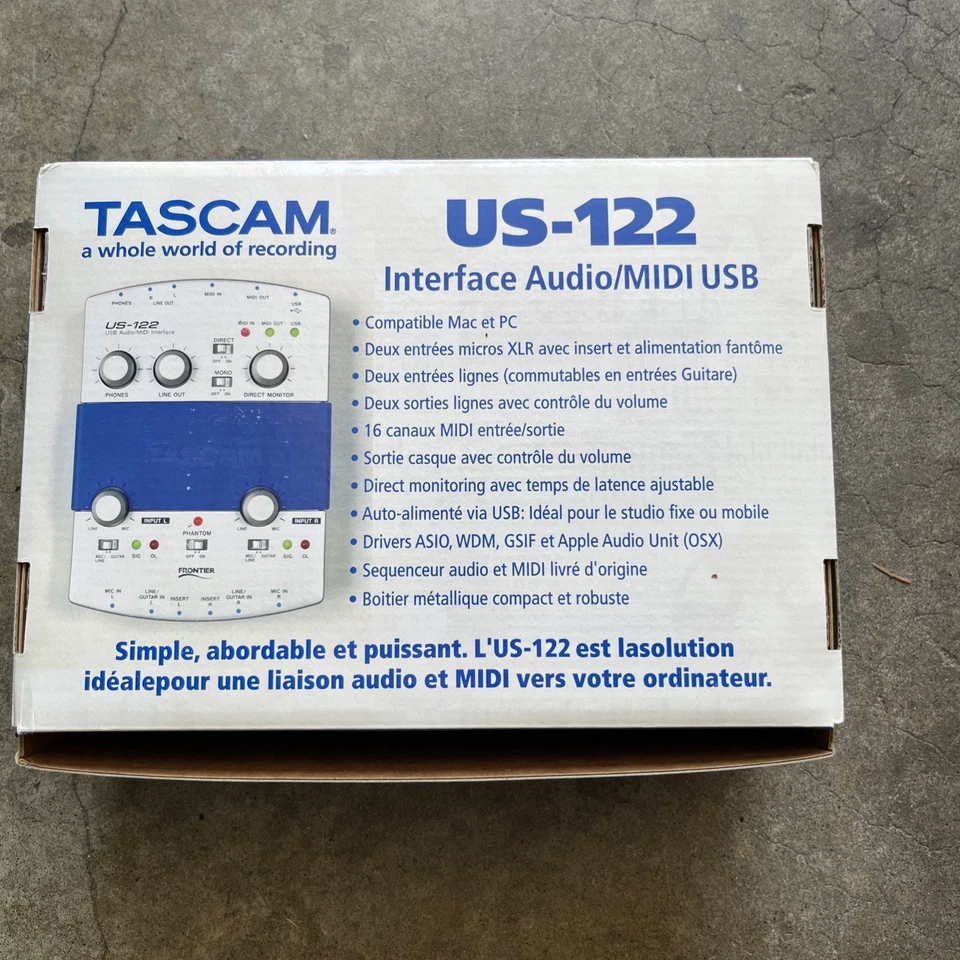 Tascam US-122L Digital Recording Interface Audio / Midi USB 2.0 - Image 2 of 4