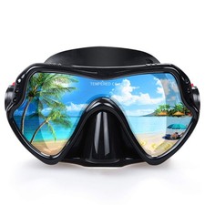 Snorkel Diving Mask, Professional Snorkeling Mask One Size Fit All, black