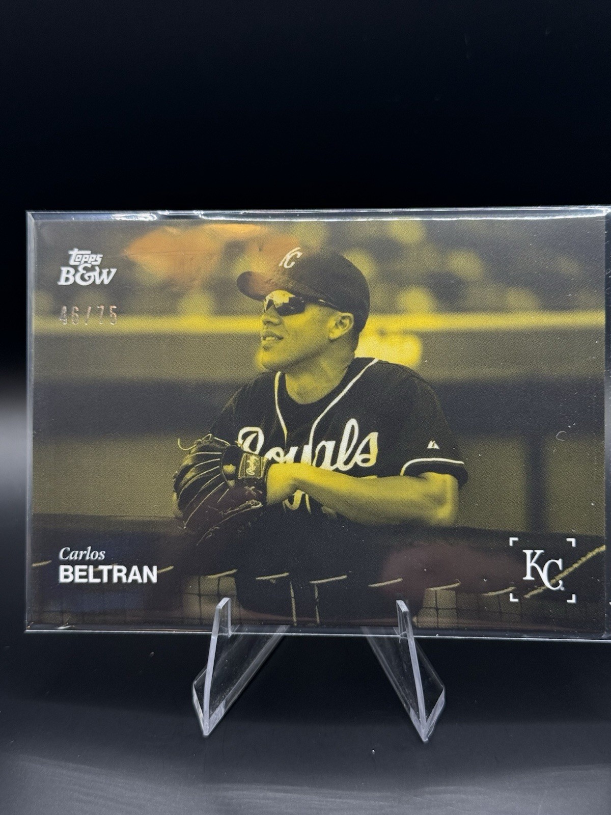 Topps 2025 Black & White Carlos Beltran Yellow Parallel #018 #/75 KC Royals
