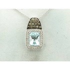 LeVian Necklace Aquamarine Pendant in 14K White Gold 2 3/8 cts — photo 1