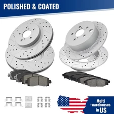 Front Rear Drilled Disc Brake Rotors +Ceramic Pads for Subaru Impreza Crosstrek