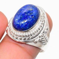 Blue Lapis Lazuli Gemstone 925 Sterling Silver Jewelry All Size Ring For Gift
