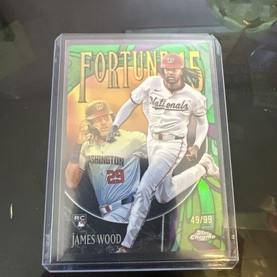 2025 Topps Chrome Logofractor James Wood Fortune 15 Green /99   