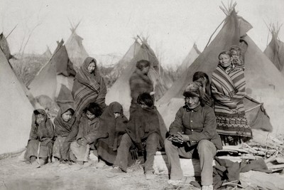 1891 Überlebende des verwundeten Kniemassakers 4x6 Foto